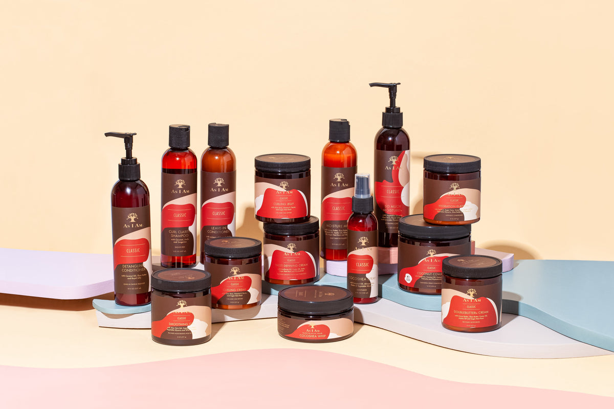 As I Am Haarpflegeserie für lockiges Haar. Große Auswahl an Shampoo, Spülung, Leave-in-Spülung und Stylingprodukten.