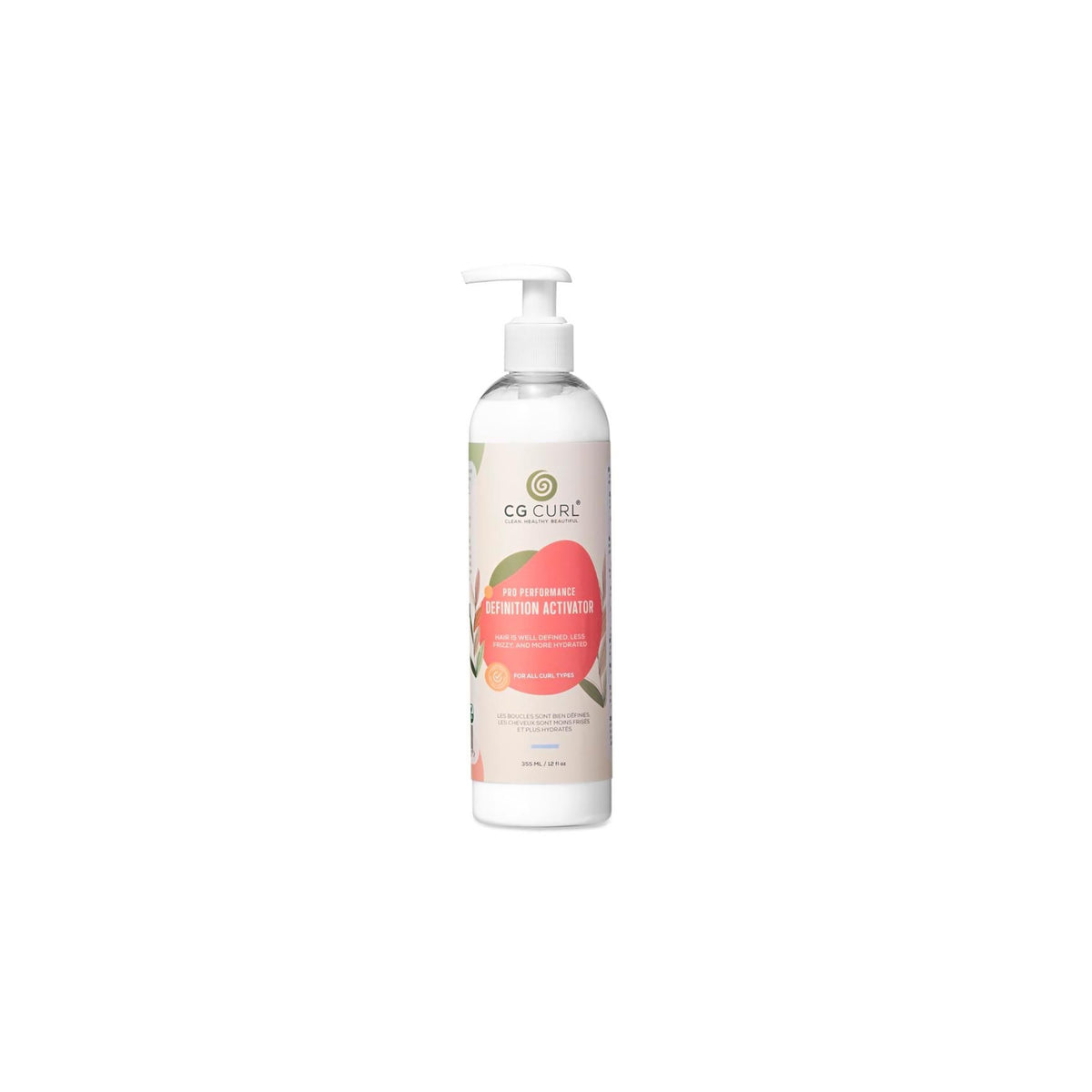 Flasche CG Curl Pro Performance Definition Activator mit weißer Pumpe.